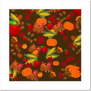 Fall Season Pattern Design #1 Posters and Art